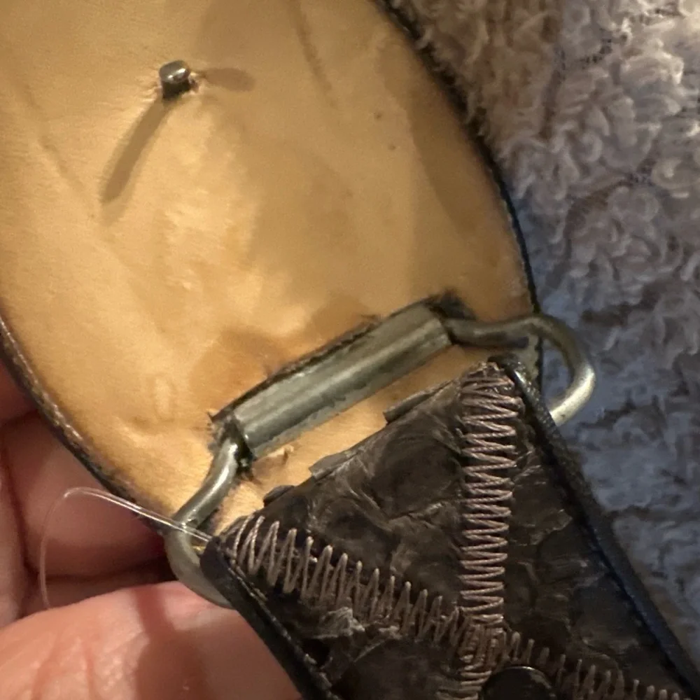 Reptile Patterned Leather Belt sz40